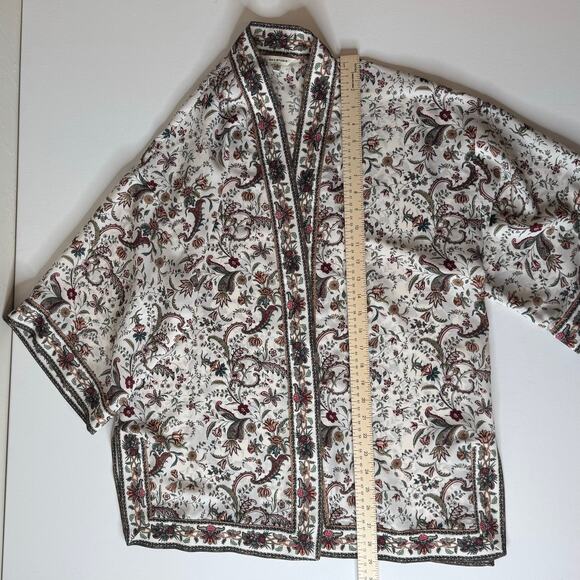 Max Studio Womens Multicolor Floral Kimono Sz S Boho Lightweight Hippie Festival - Picture 13 of 15